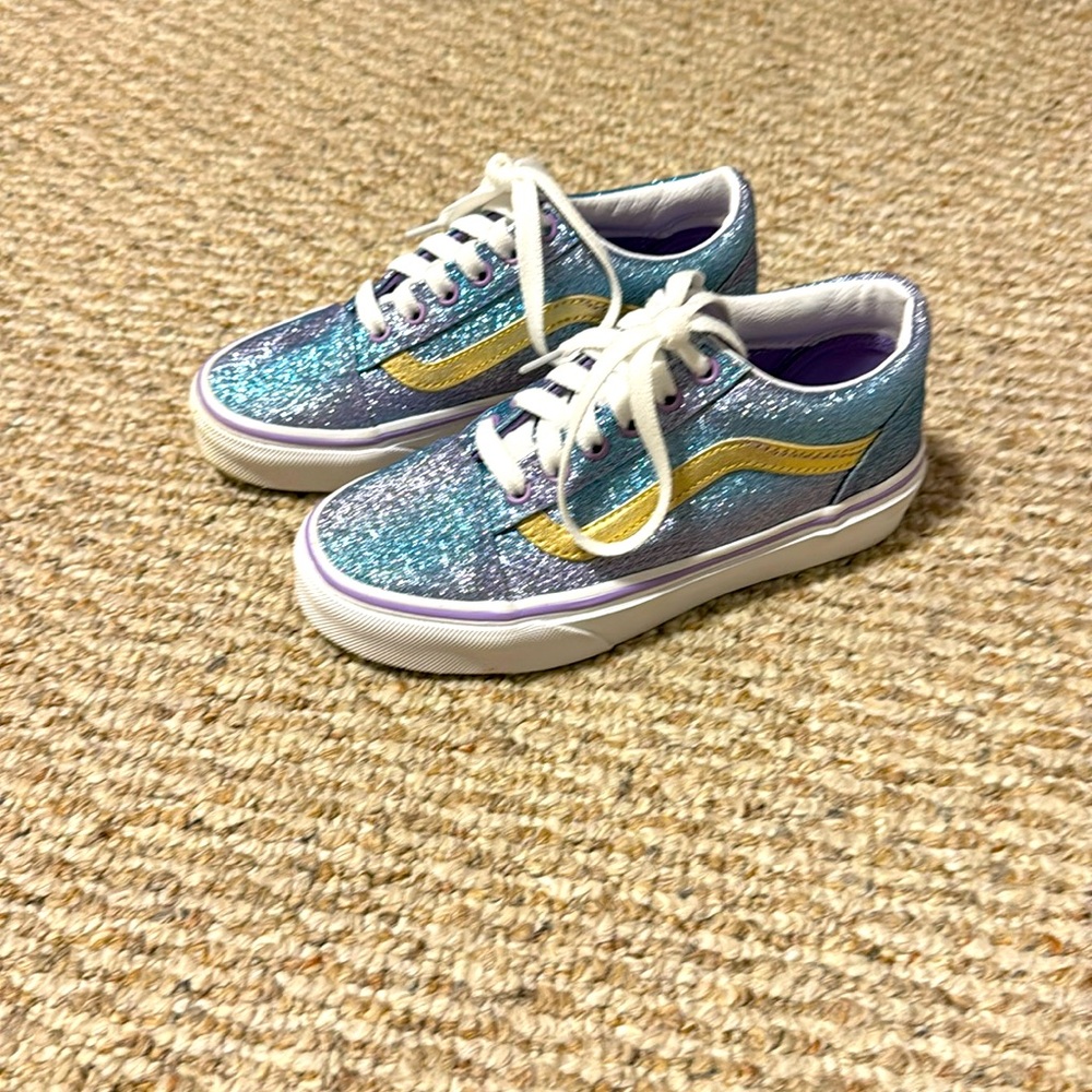 Vans light blue, purple and gold sparkly! size 1